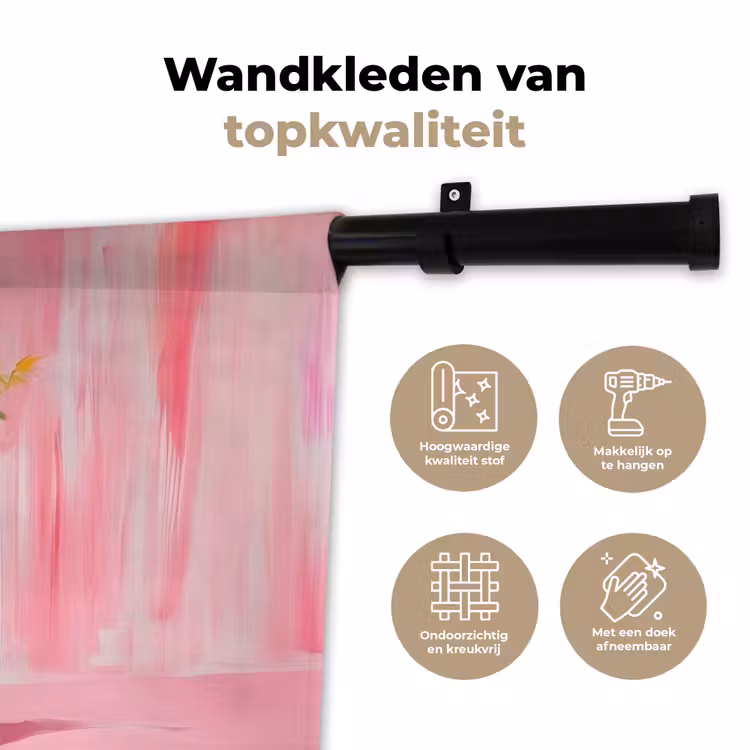 Wandkleed - Roze - Bloemen - Cowboy — 3