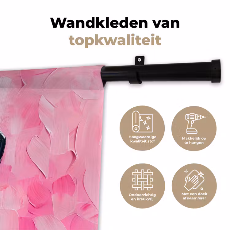 Wandkleed - Roze - Verf - Coffee — 3