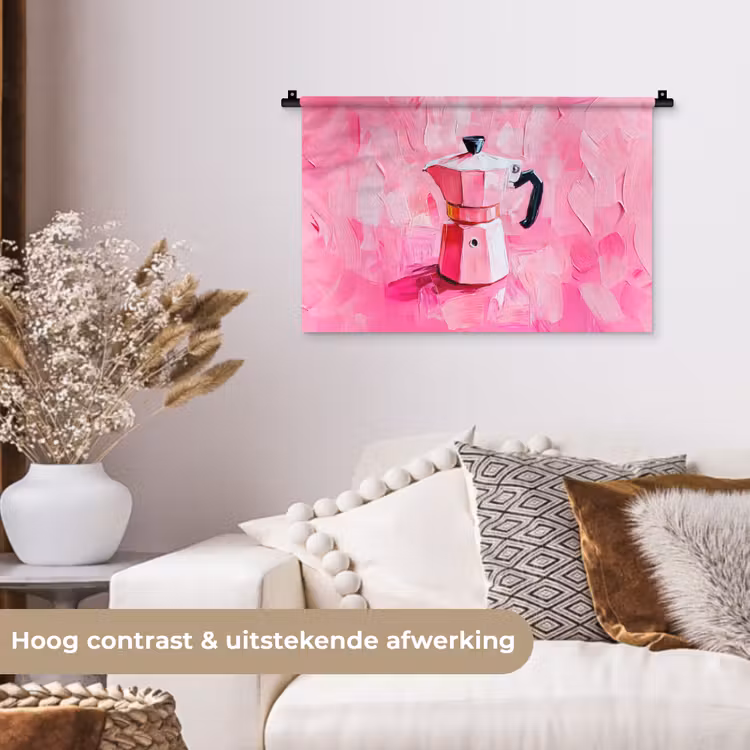 Wandkleed - Roze - Verf - Coffee — 4