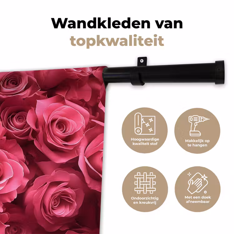 Wandkleed - Rozen - Pink - Bloem — 3