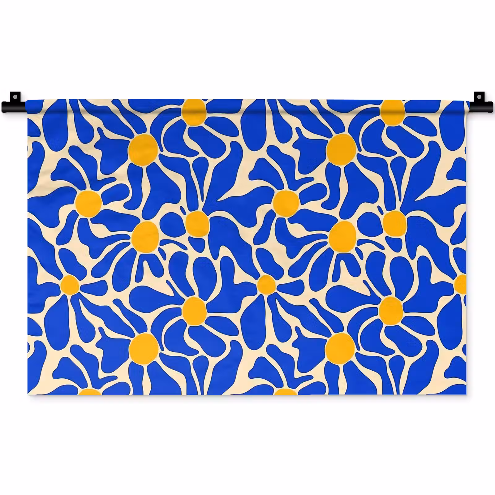 Wandkleed - Abstract - Bloem - Blauw — 1