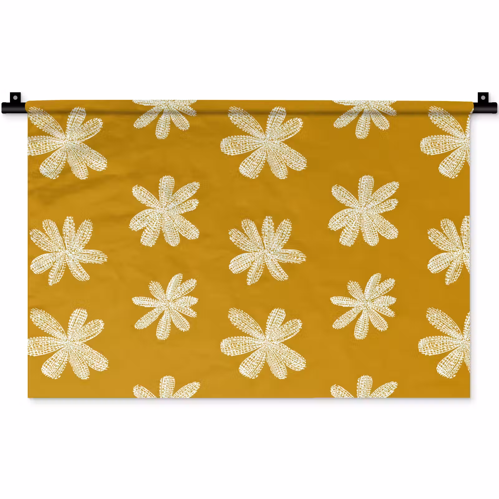 Wandkleed - Bloem - Speels - Okergeel — 1