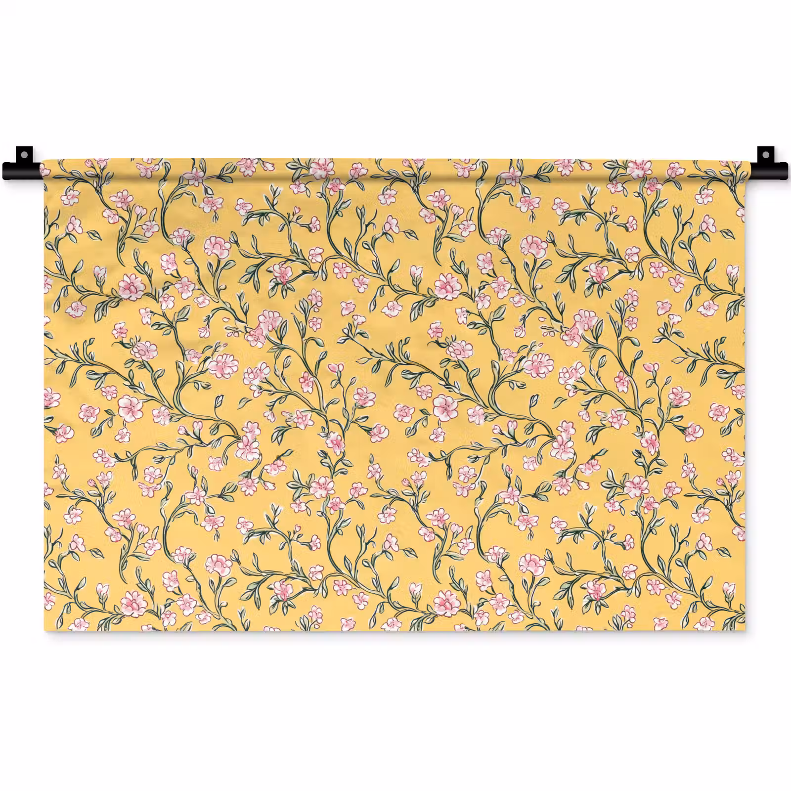 Wandkleed - Bloemen - Motief - Geel — 1