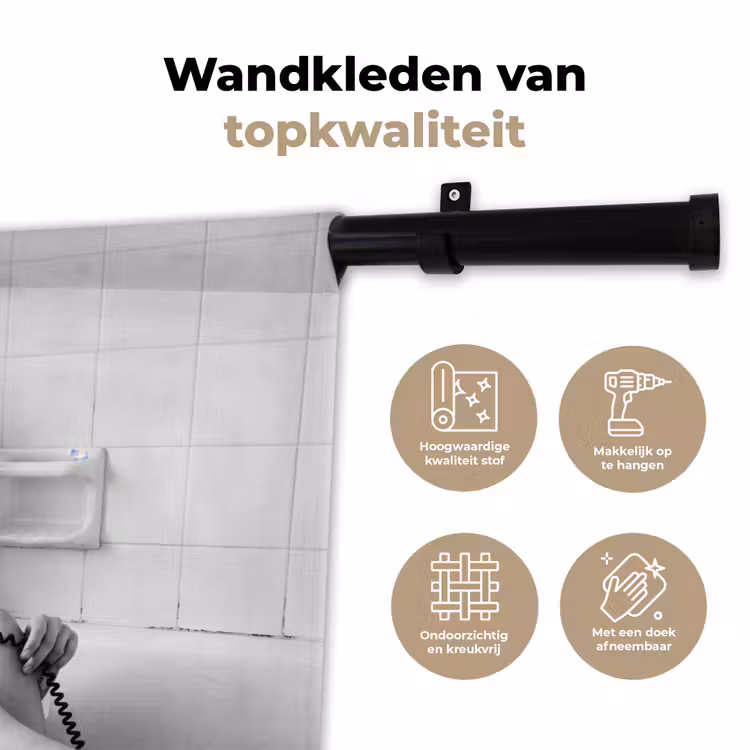 Wandkleed - Bad - Vrouw - Zwart - Wit — 3