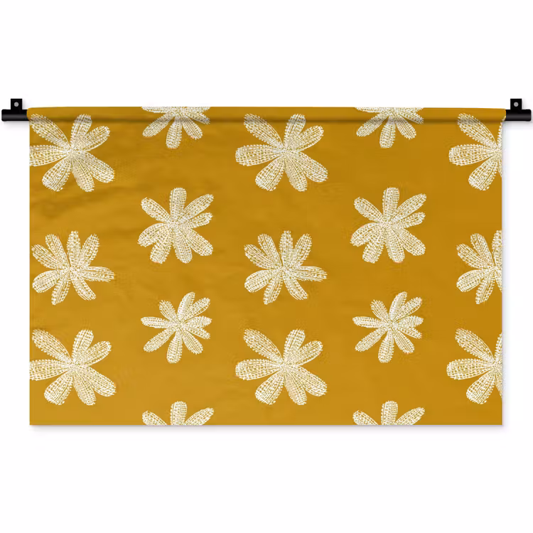 Wandkleed - Bloem - Speels - Okergeel — 1