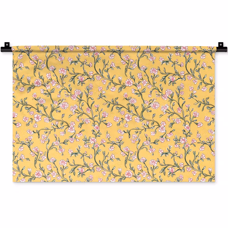 Wandkleed - Bloemen - Motief - Geel — 1