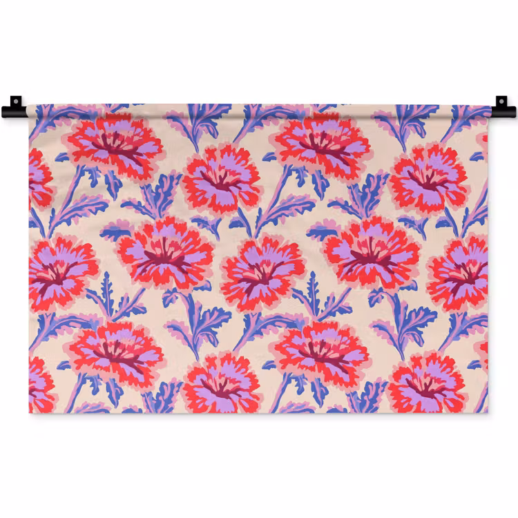 Wandkleed - Bloemen - Patroon - Meerkleurig — 1