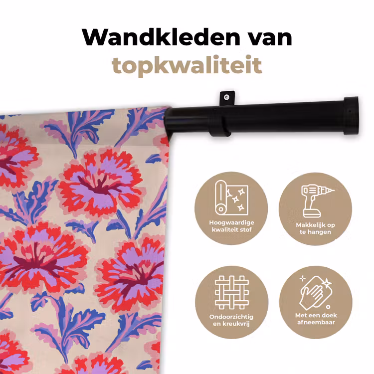 Wandkleed - Bloemen - Patroon - Meerkleurig — 3