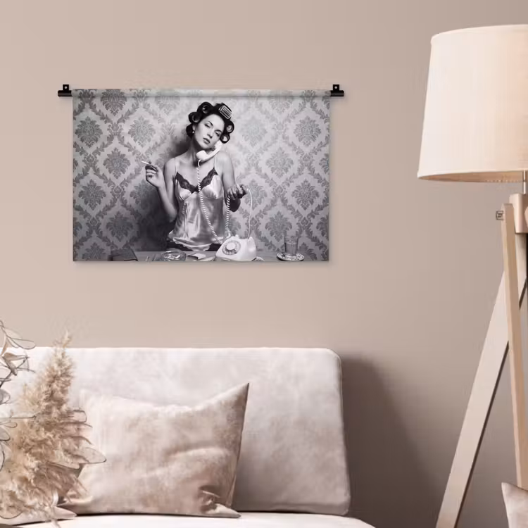 Wandkleed - Chic - Vrouw - Zwart - Wit — 2