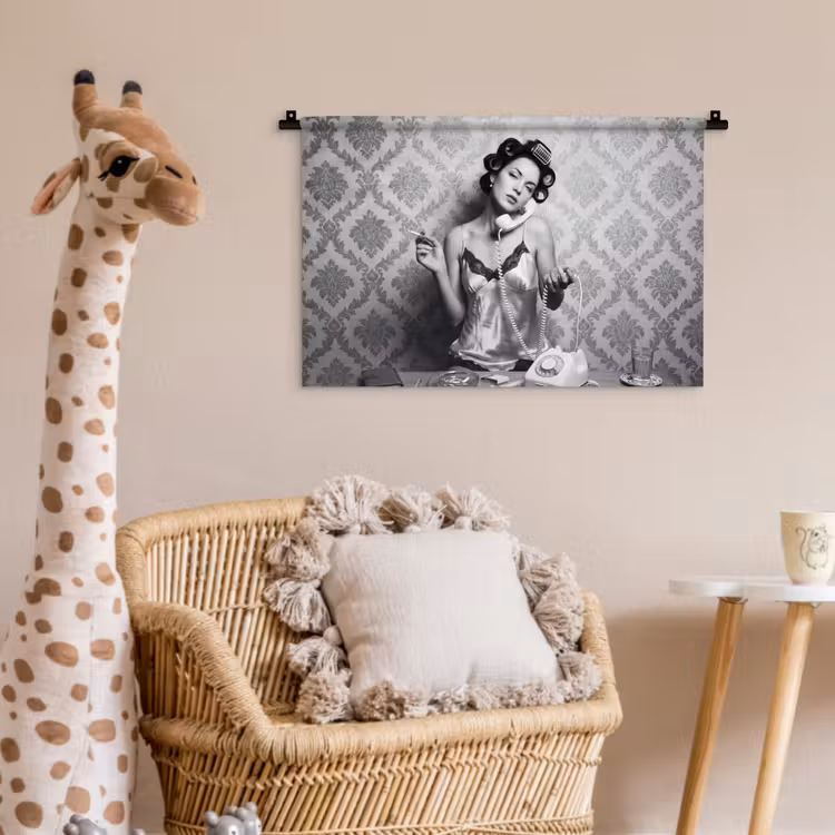 Wandkleed - Chic - Vrouw - Zwart - Wit — 5