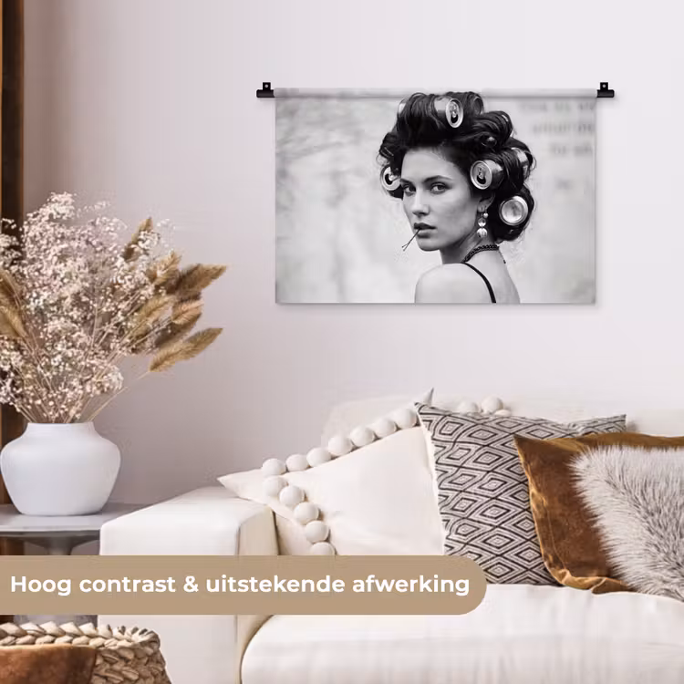 Wandkleed - Edgy - Vrouw - Zwart - Wit — 4