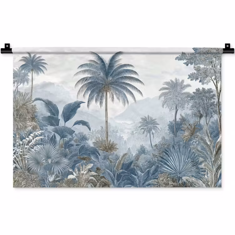 Wandkleed - Jungle - Modern - Blauw - Groen — 1