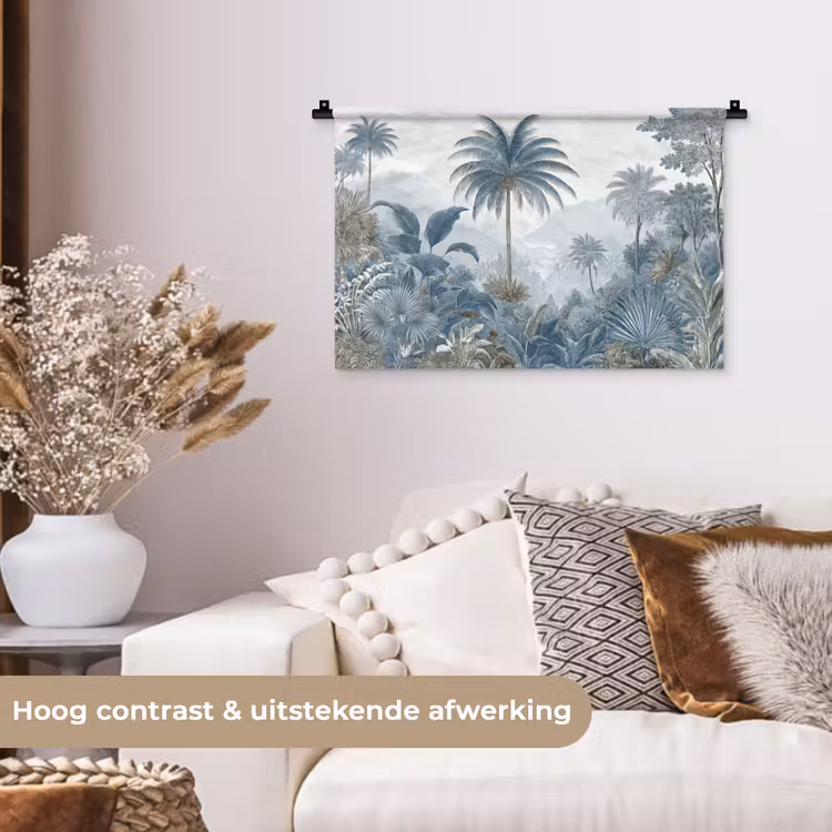 Wandkleed - Jungle - Modern - Blauw - Groen — 4