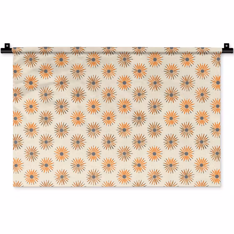 Wandkleed - Madelief - Patroon - Oranje — 1