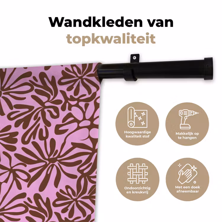 Wandkleed - Organisch - Patroon - Roze — 3