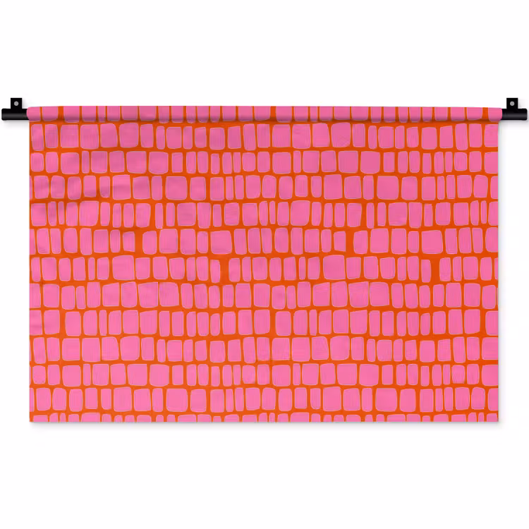 Wandkleed - Organisch - Raster - Roze — 1