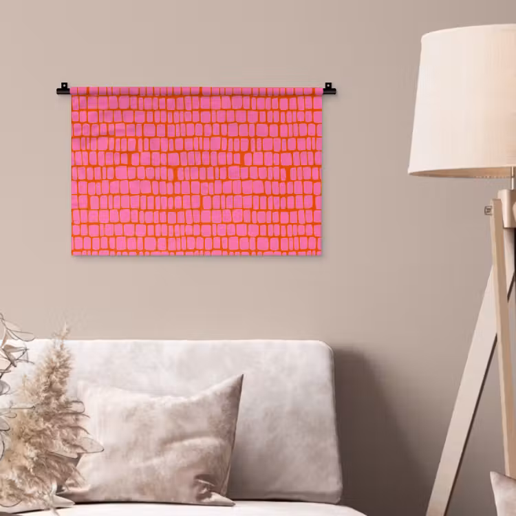 Wandkleed - Organisch - Raster - Roze — 2