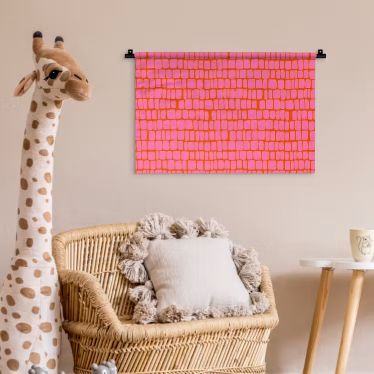 Wandkleed - Organisch - Raster - Roze — 5