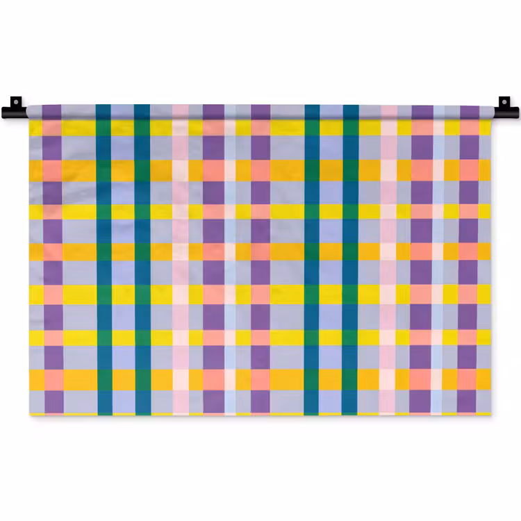 Wandkleed - Ruit - Patroon - Kleurrijk — 1