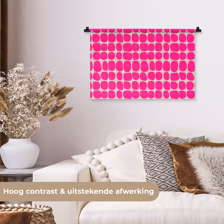 Wandkleed - Stippen - Patroon - Roze — 4