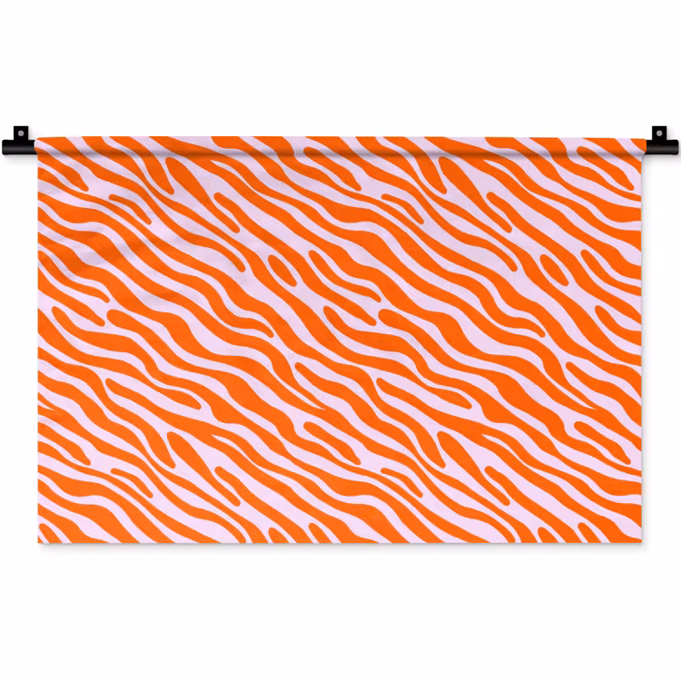 Wandkleed - Strepen - Dynamisch - Oranje — 1
