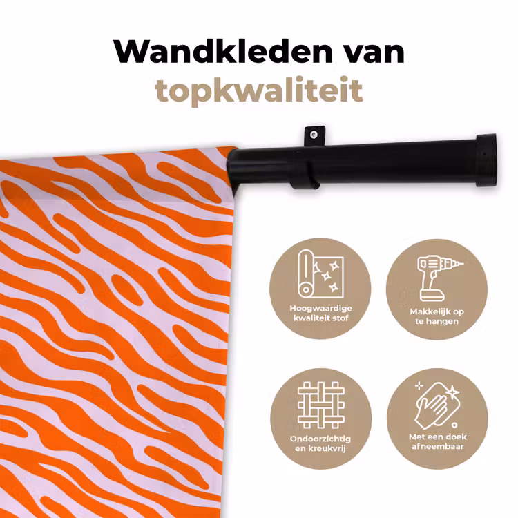 Wandkleed - Strepen - Dynamisch - Oranje — 3