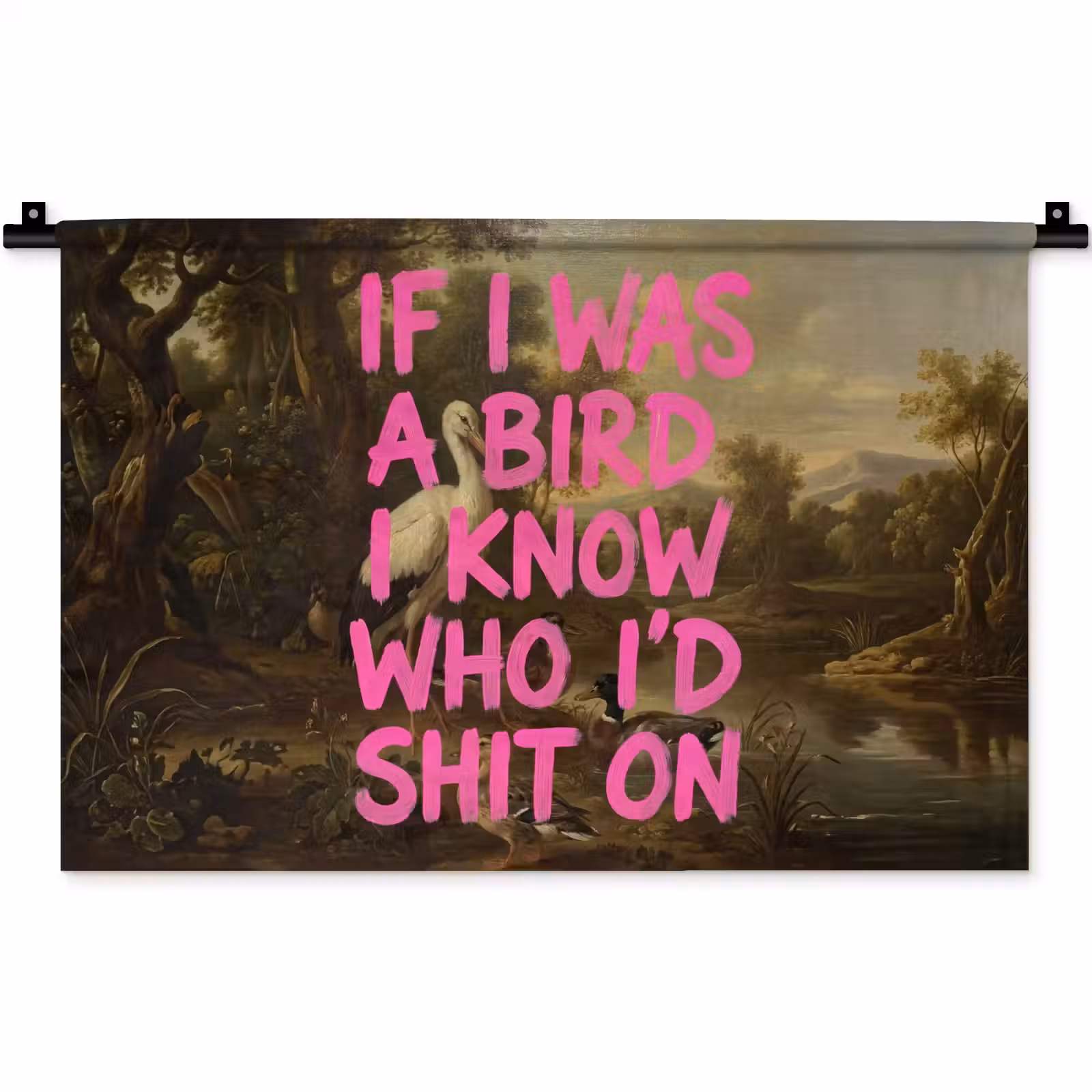 Wandkleed - Klassiek - Humor - Roze — 1