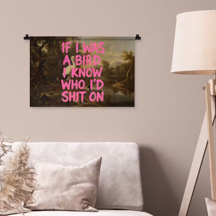 Wandkleed - Klassiek - Humor - Roze — 2
