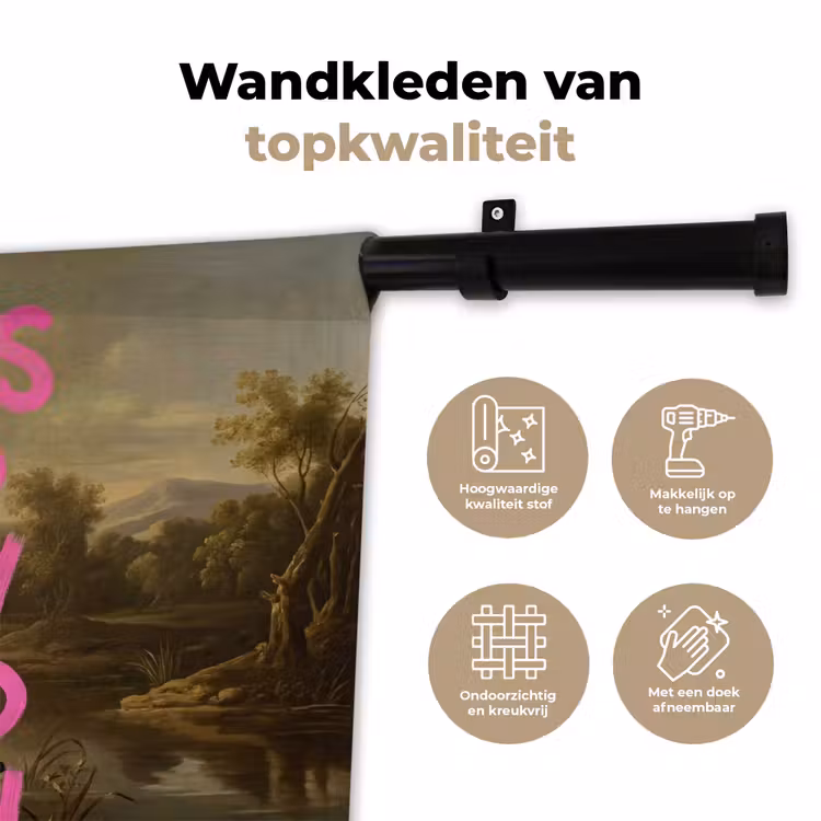 Wandkleed - Klassiek - Humor - Roze — 3