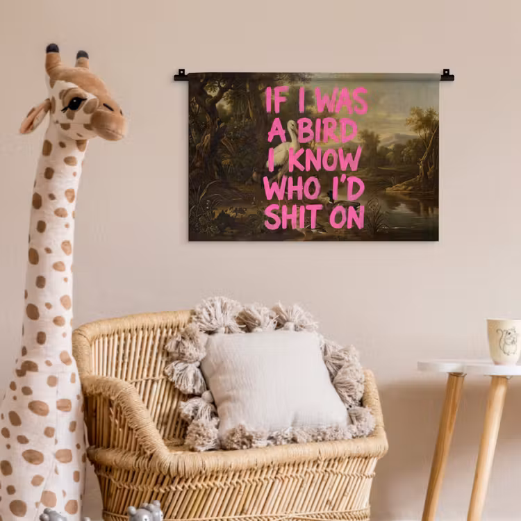 Wandkleed - Klassiek - Humor - Roze — 5