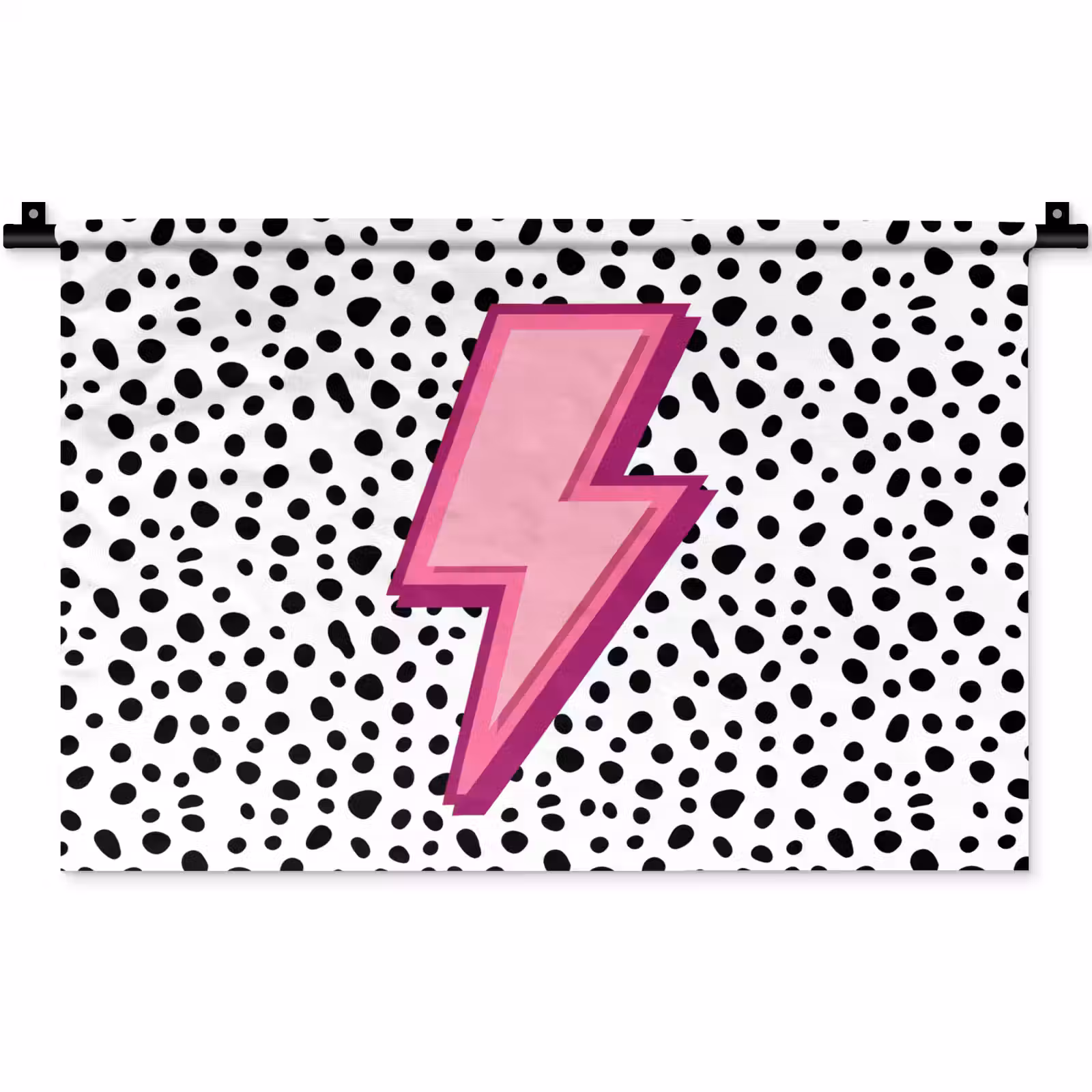Wandkleed - Bliksem - Roze - Stippen — 1