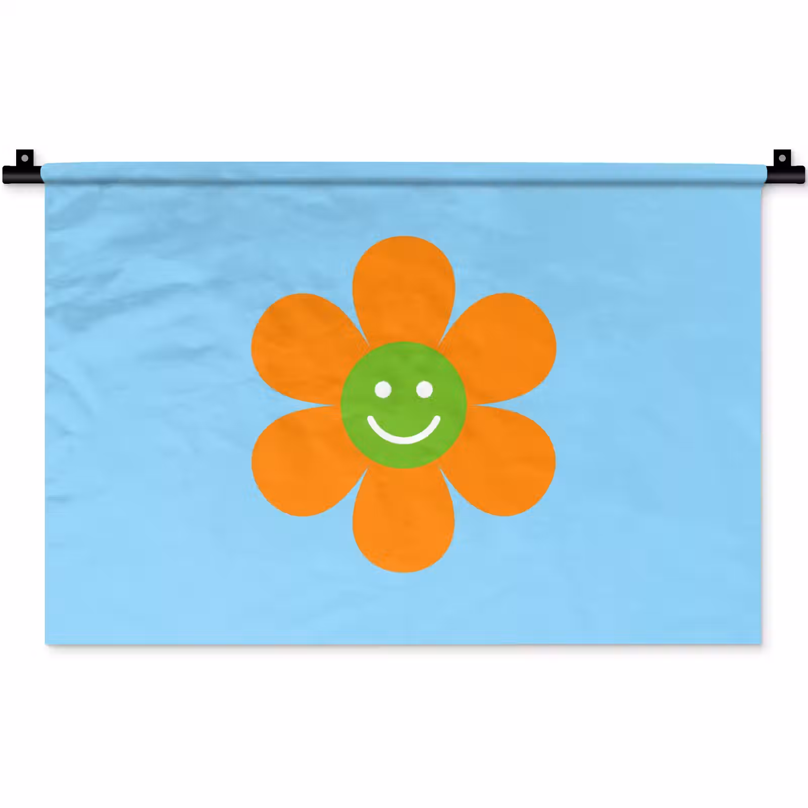 Wandkleed - Bloem - Smiley - Kleurrijk — 1