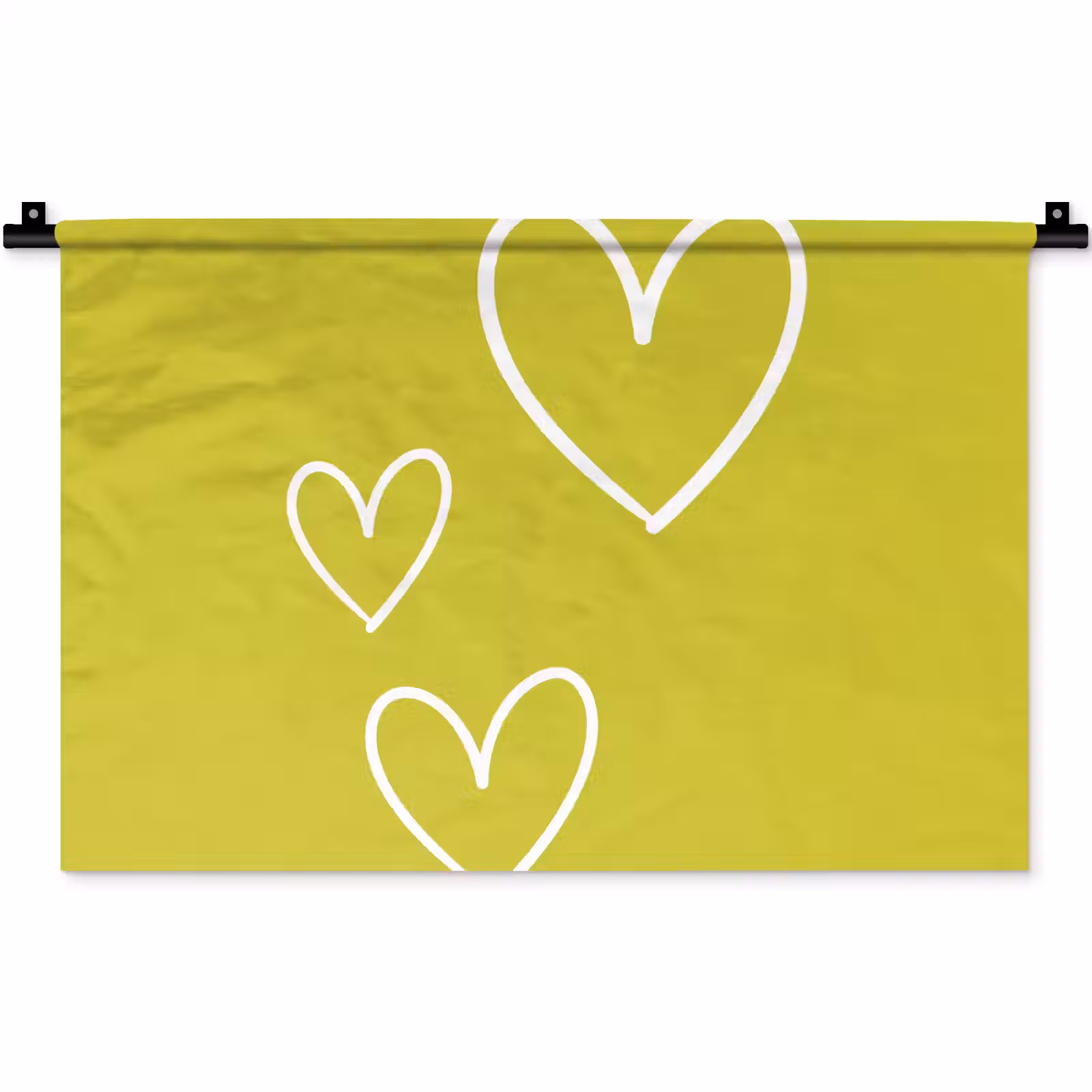 Wandkleed - Groen - Hartjes - Wit — 1