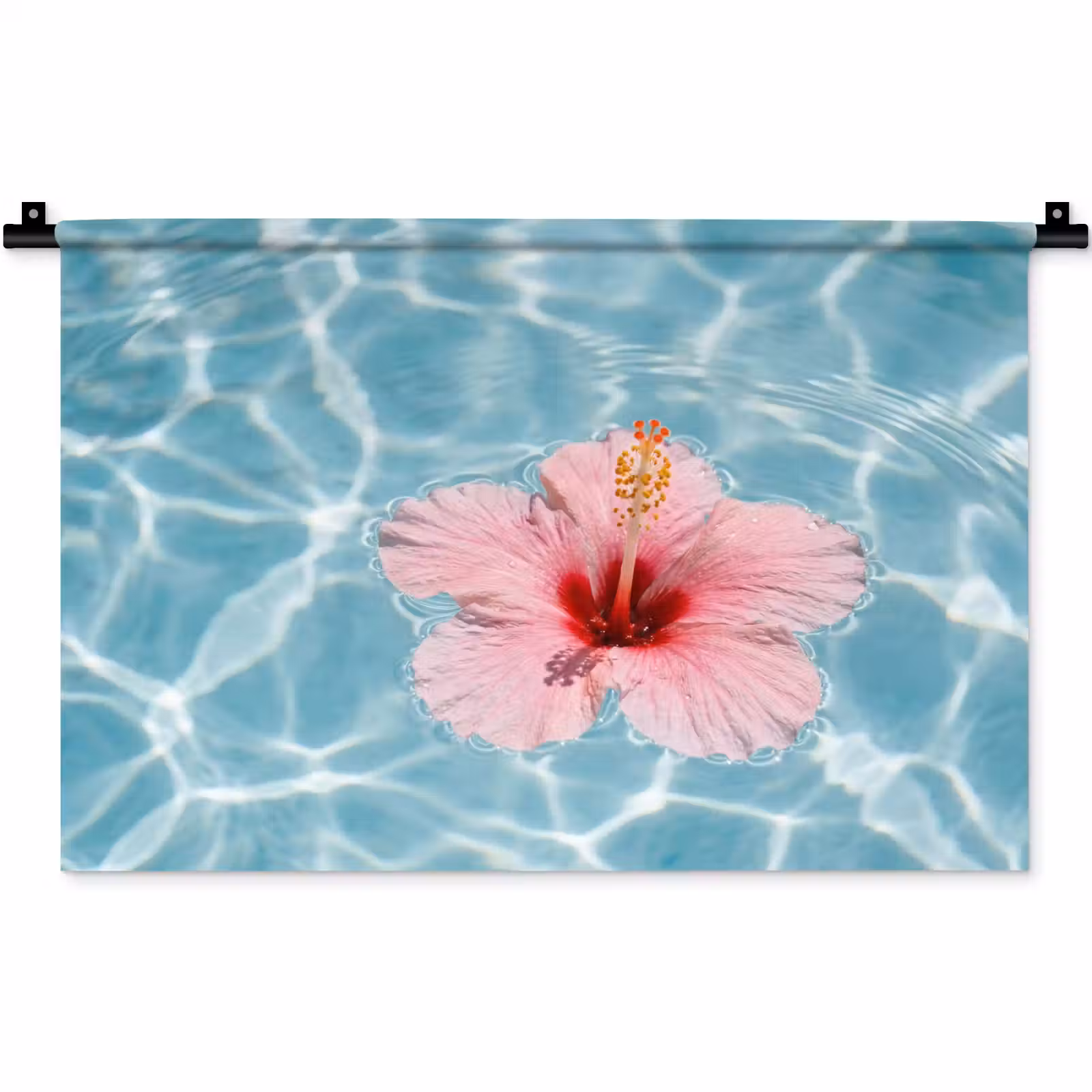 Wandkleed - Hibiscus - Water - Roze — 1