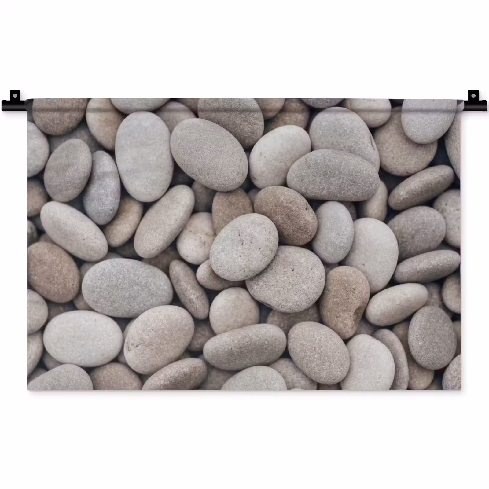 Wandkleed - Kiezels - Stenen - Grijs — 1