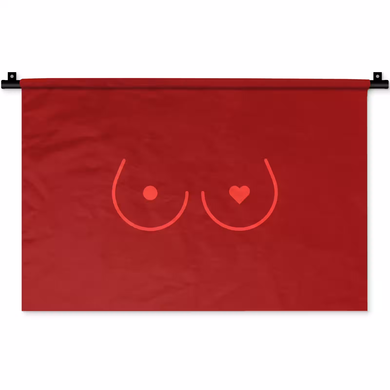 Wandkleed - Minimalistisch - Lijnillustratie - Rood — 1