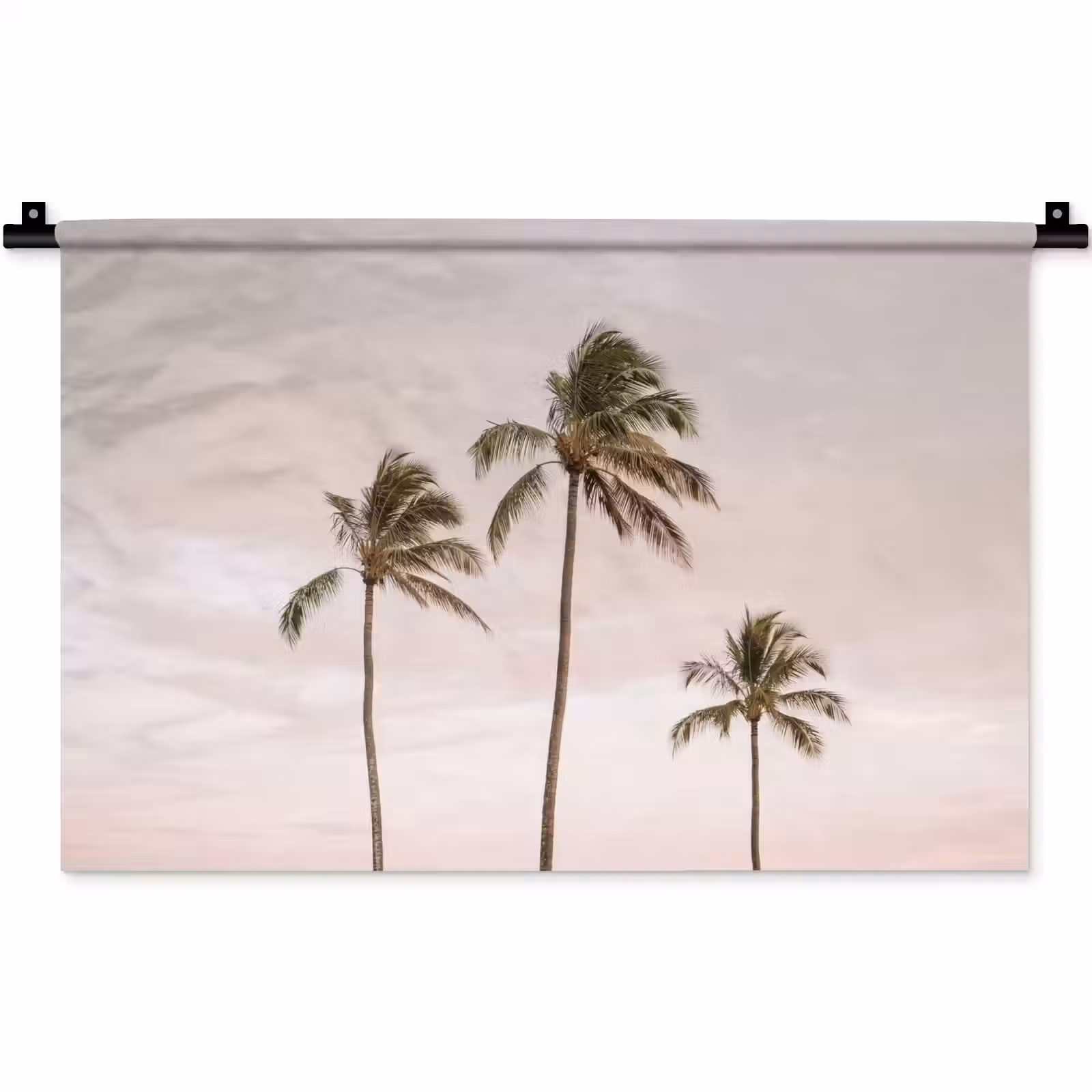 Wandkleed - Palmbomen - Zonsondergang - Roze — 1