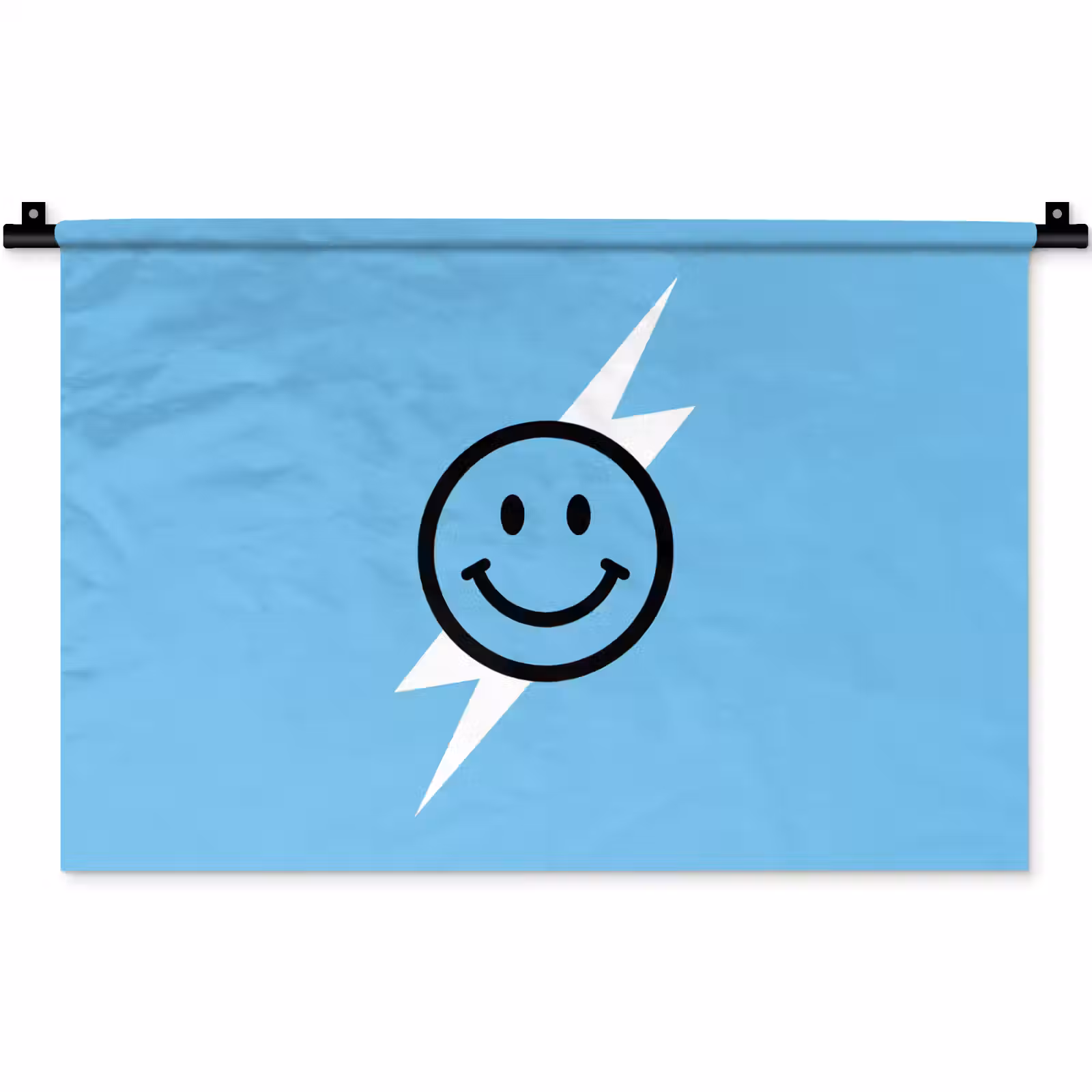 Wandkleed - Smiley - Blauw - Bliksem — 1