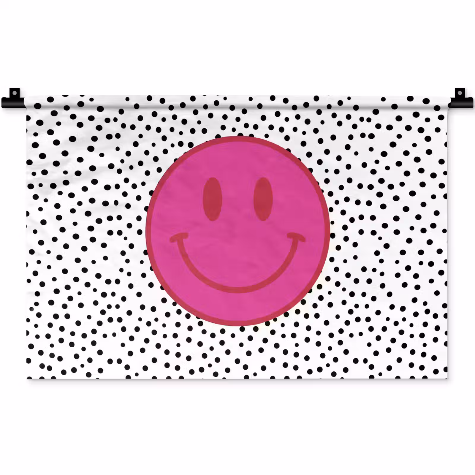 Wandkleed - Smiley - Roze - Stippen — 1