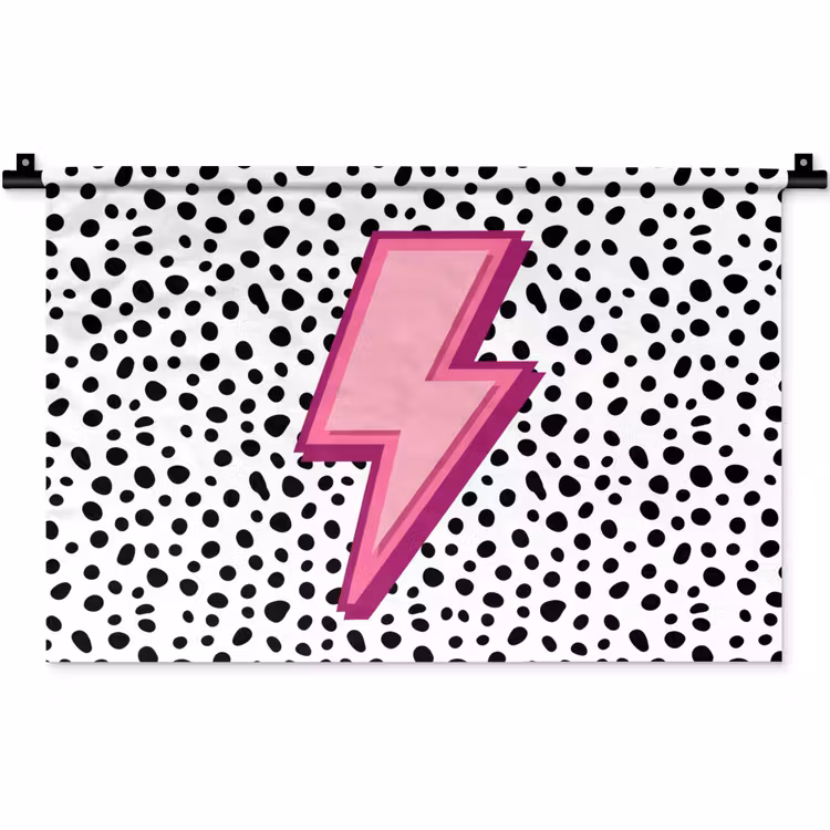 Wandkleed - Bliksem - Roze - Stippen — 1