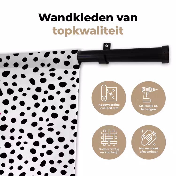 Wandkleed - Bliksem - Roze - Stippen — 3