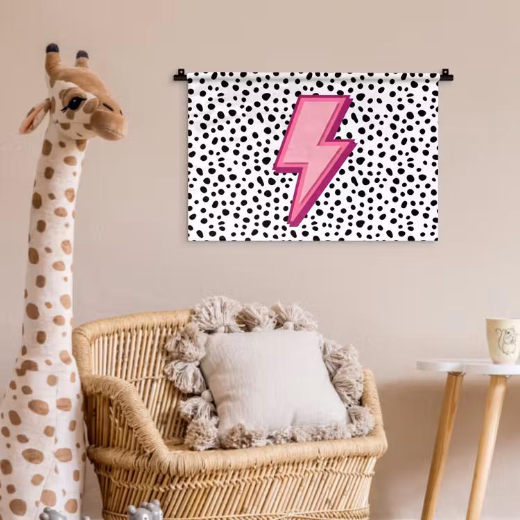 Wandkleed - Bliksem - Roze - Stippen — 5