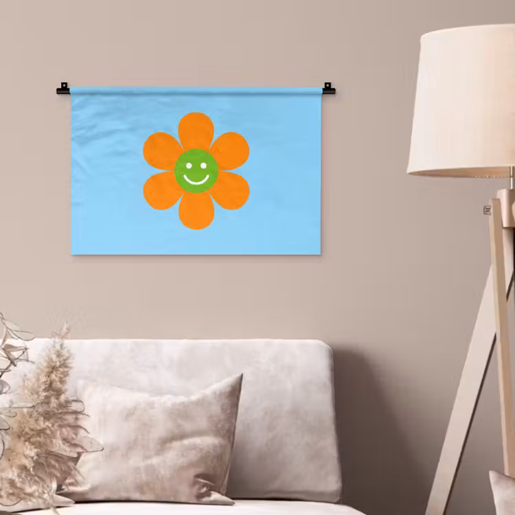 Wandkleed - Bloem - Smiley - Kleurrijk — 2