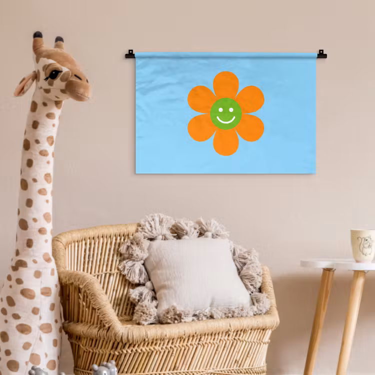 Wandkleed - Bloem - Smiley - Kleurrijk — 5