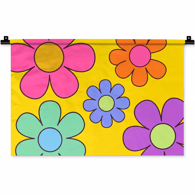 Wandkleed - Bloemen - Illustratie - Kleurrijk — 1