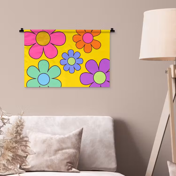 Wandkleed - Bloemen - Illustratie - Kleurrijk — 2