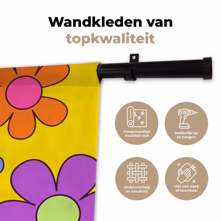 Wandkleed - Bloemen - Illustratie - Kleurrijk — 3