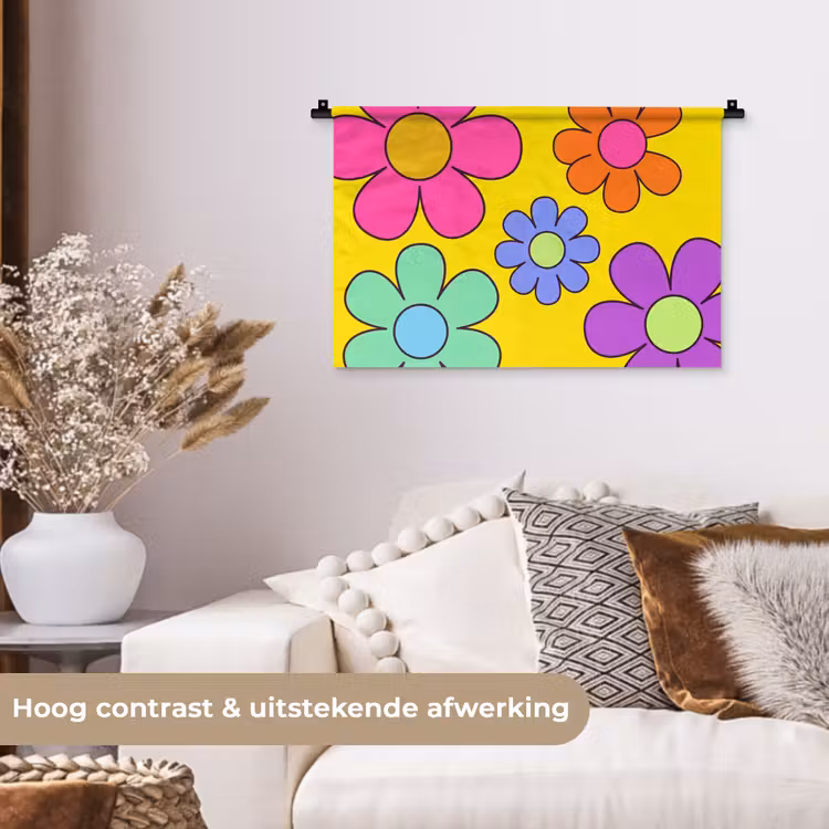 Wandkleed - Bloemen - Illustratie - Kleurrijk — 4