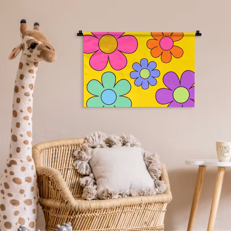 Wandkleed - Bloemen - Illustratie - Kleurrijk — 5