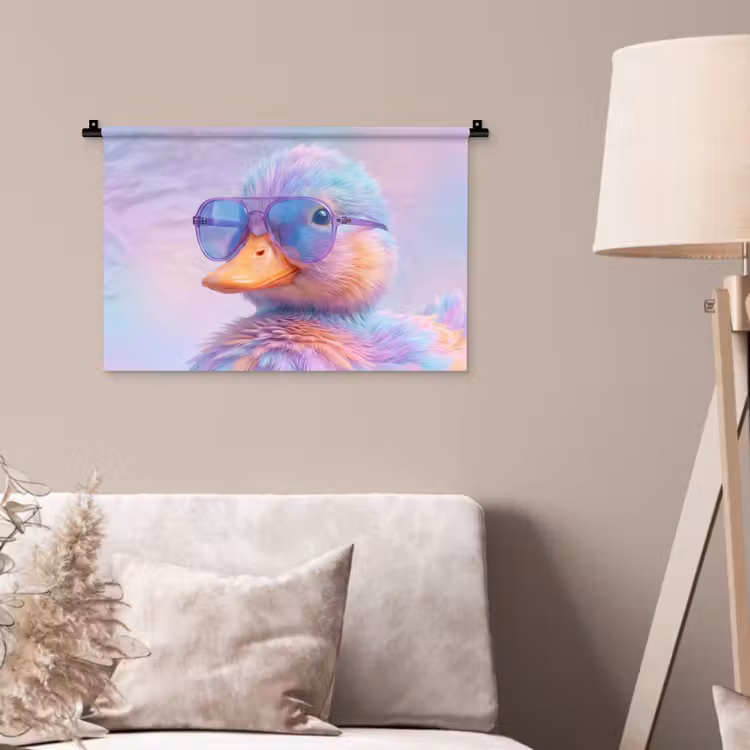 Wandkleed - Eend - bril - Pastel — 2